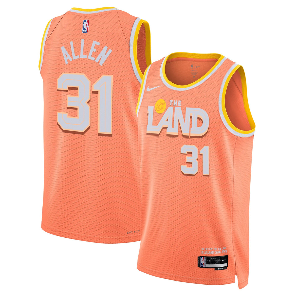 Cleveland Cavaliers 2025/26 City Edition Swingman Jersey - Orange - Jarrett Allen