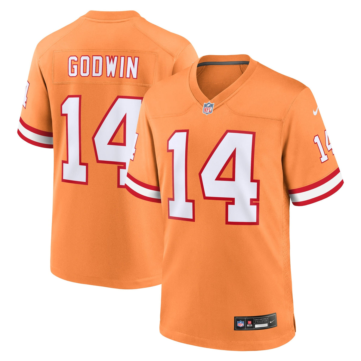Tampa Bay Buccaneers Chris Godwin Orange Throwback Game Football Jersey