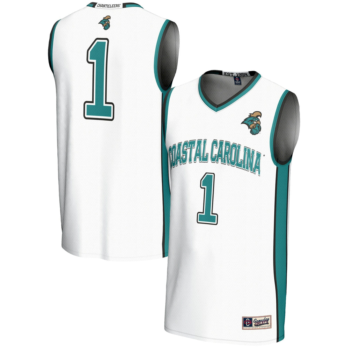 Coastal Carolina Chanticleers #1 Basketball Jersey - White