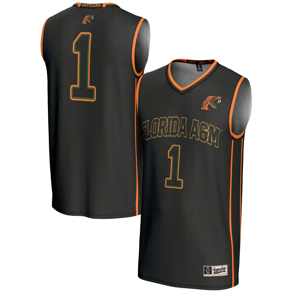 #1 Black Florida A&M Rattlers Lightweight Basketball Jersey