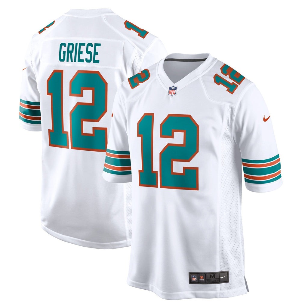 Miami Dolphins Bob Griese White Retired Player Football Jersey