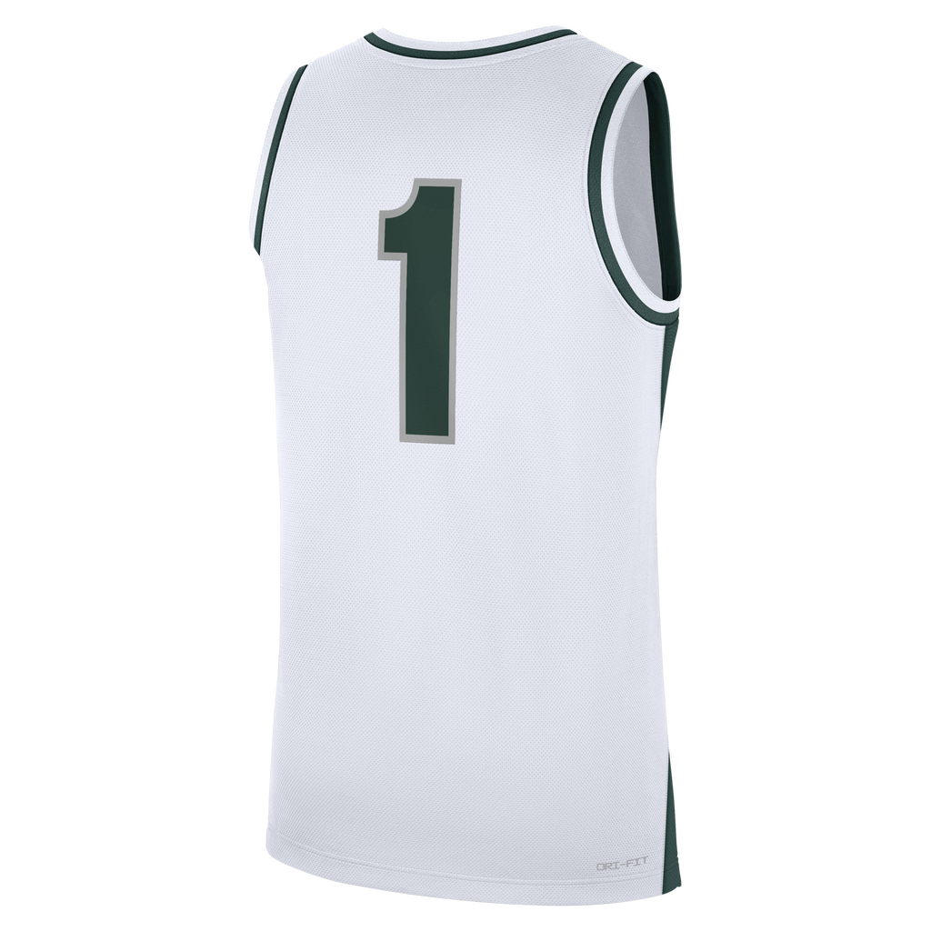 White Michigan State Spartans #1 Alternate Replica Basketball Jersey