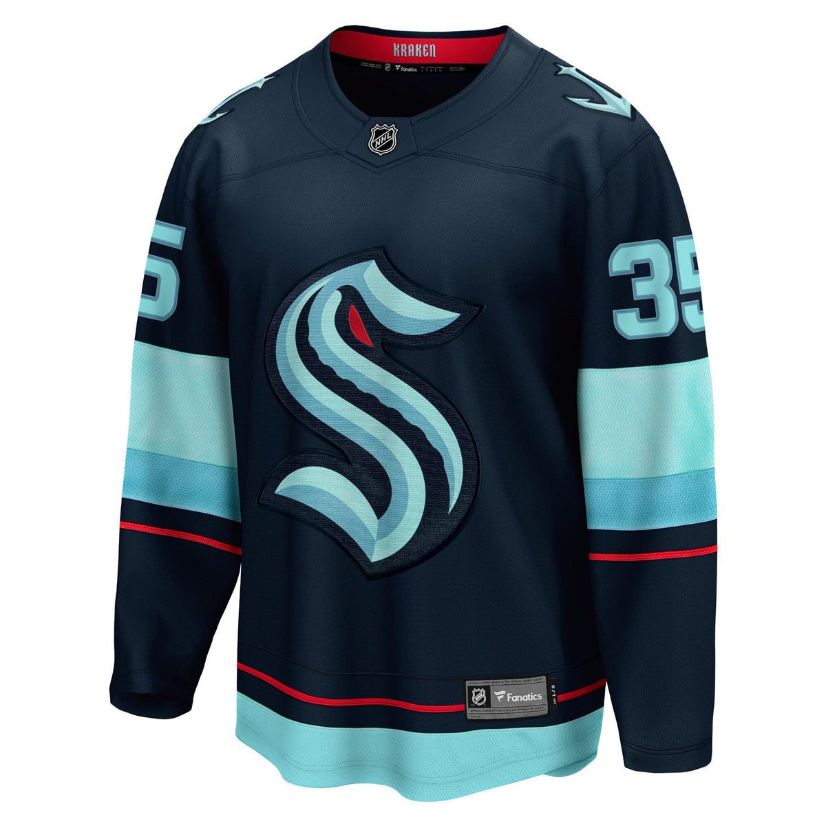 Seattle Kraken Joey Daccord Deep Sea Blue Home Breakaway Player Hockey Jersey