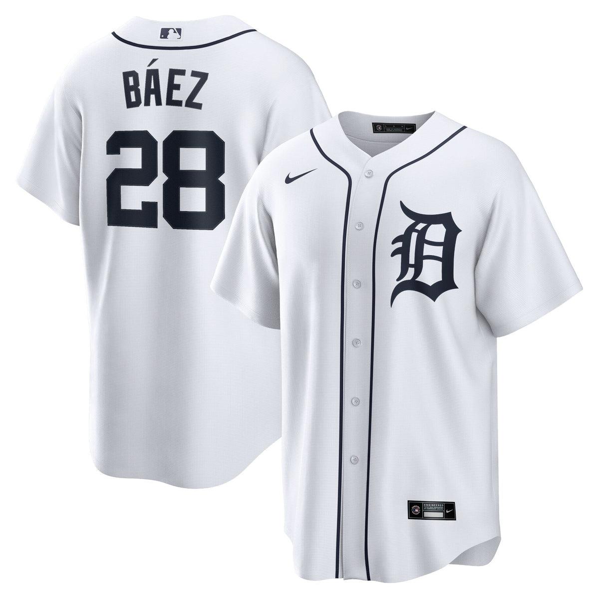 Detroit Tigers Javier Baez White Home Replica Player Baseball Jersey