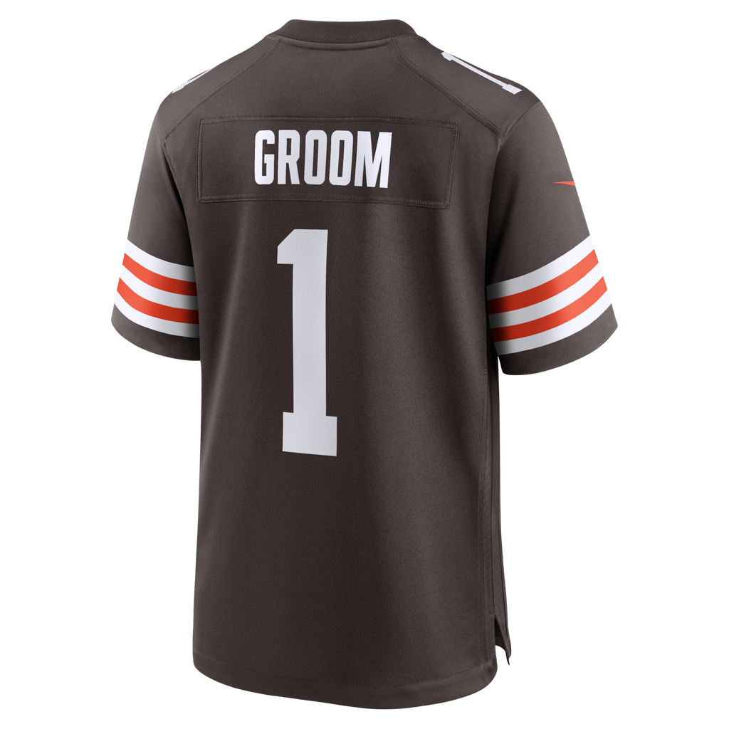 Cleveland Browns Number 1 Groom Brown Game Football Jersey