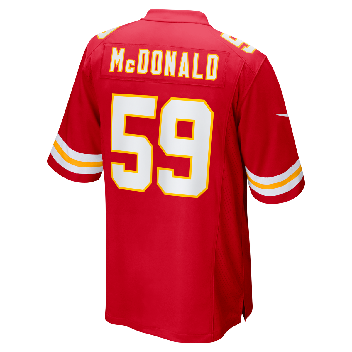 Kansas City Chiefs Cooper McDonald Red Team Game Football Jersey
