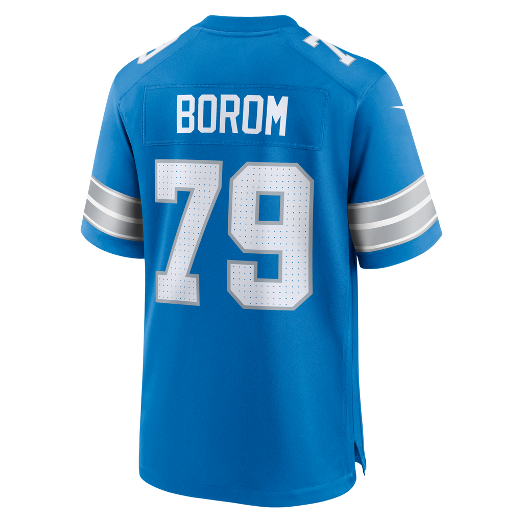 Detroit Lions Larry Borom Blue Team Game Football Jersey