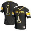 #1 Black Appalachian State Mountaineers Endzone Football Jersey