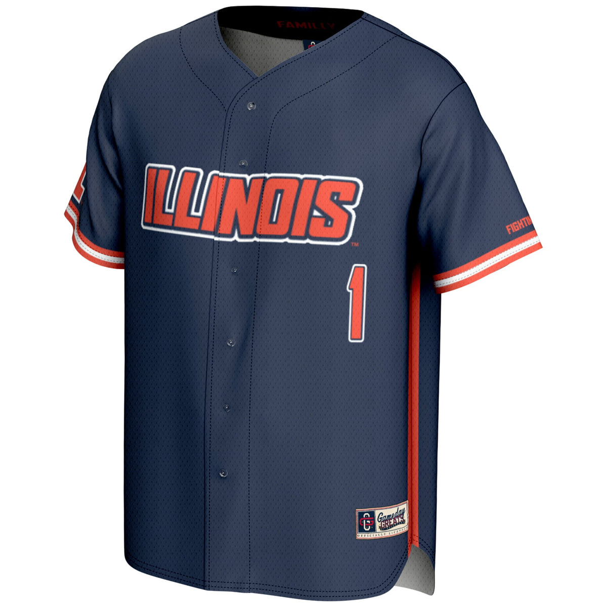 #1 Navy Illinois Fighting Illini Lightweight Baseball Jersey