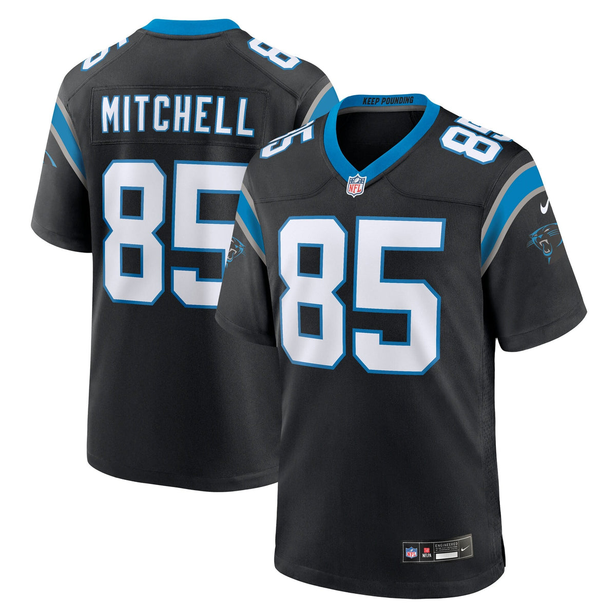 Carolina Panthers James Mitchell Black Team Game Football Jersey