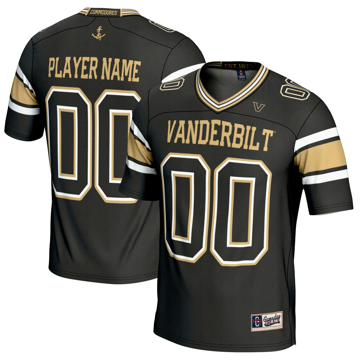 Vanderbilt Commodores NIL Pick-A-Player Football Jersey - Black