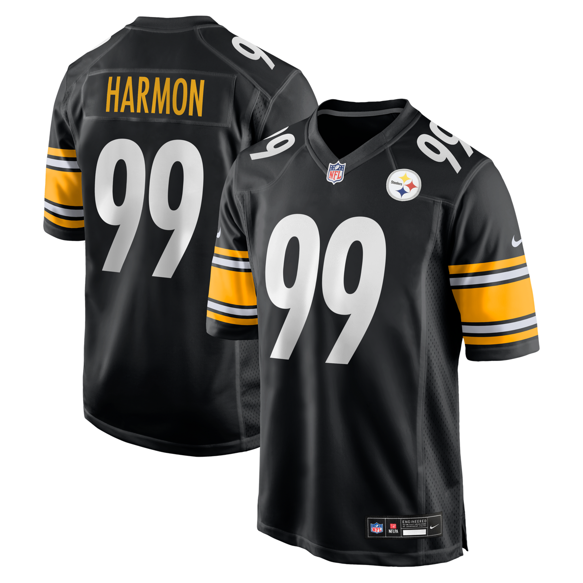 Pittsburgh Steelers Derrick Harmon Black Game Player Football Jersey
