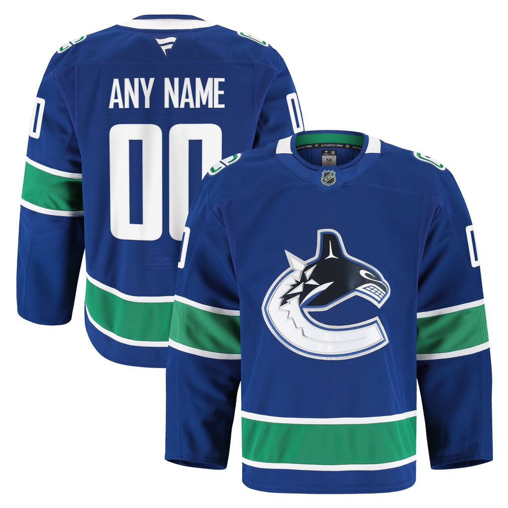 Vancouver Canucks Blue Home Pro Custom Jersey