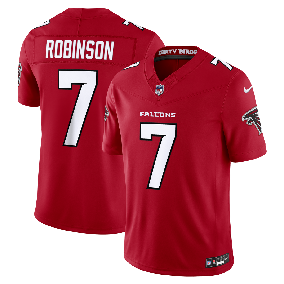 Atlanta Falcons Bijan Robinson Red Team Vapor F.U.S.E. Stitched Limited Football Jersey