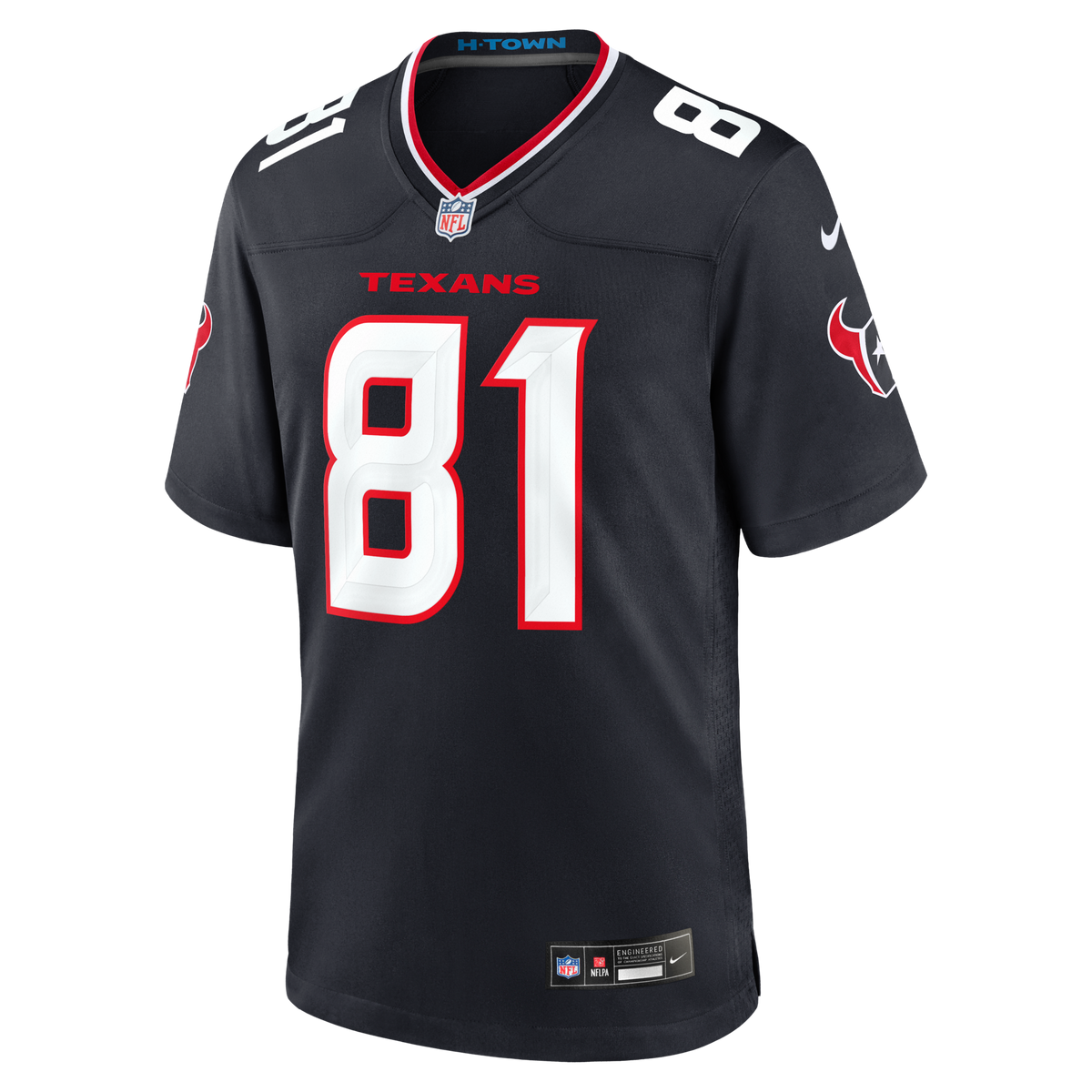 Houston Texans Jayden Higgins Navy Game Football Jersey