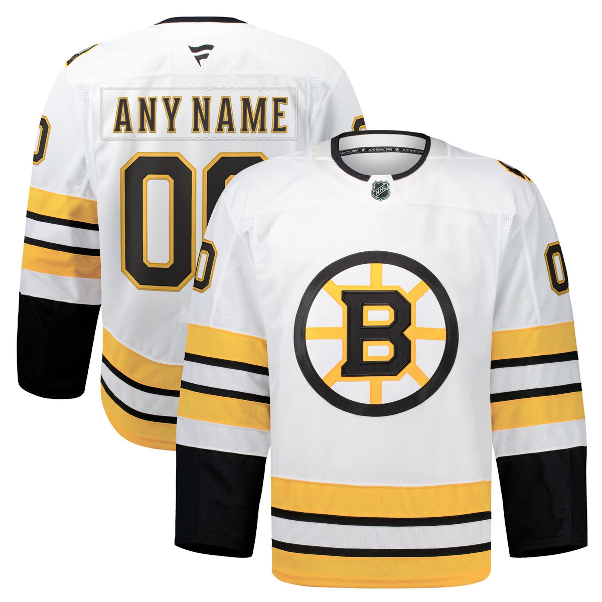 Boston Bruins White Away Pro Custom Jersey