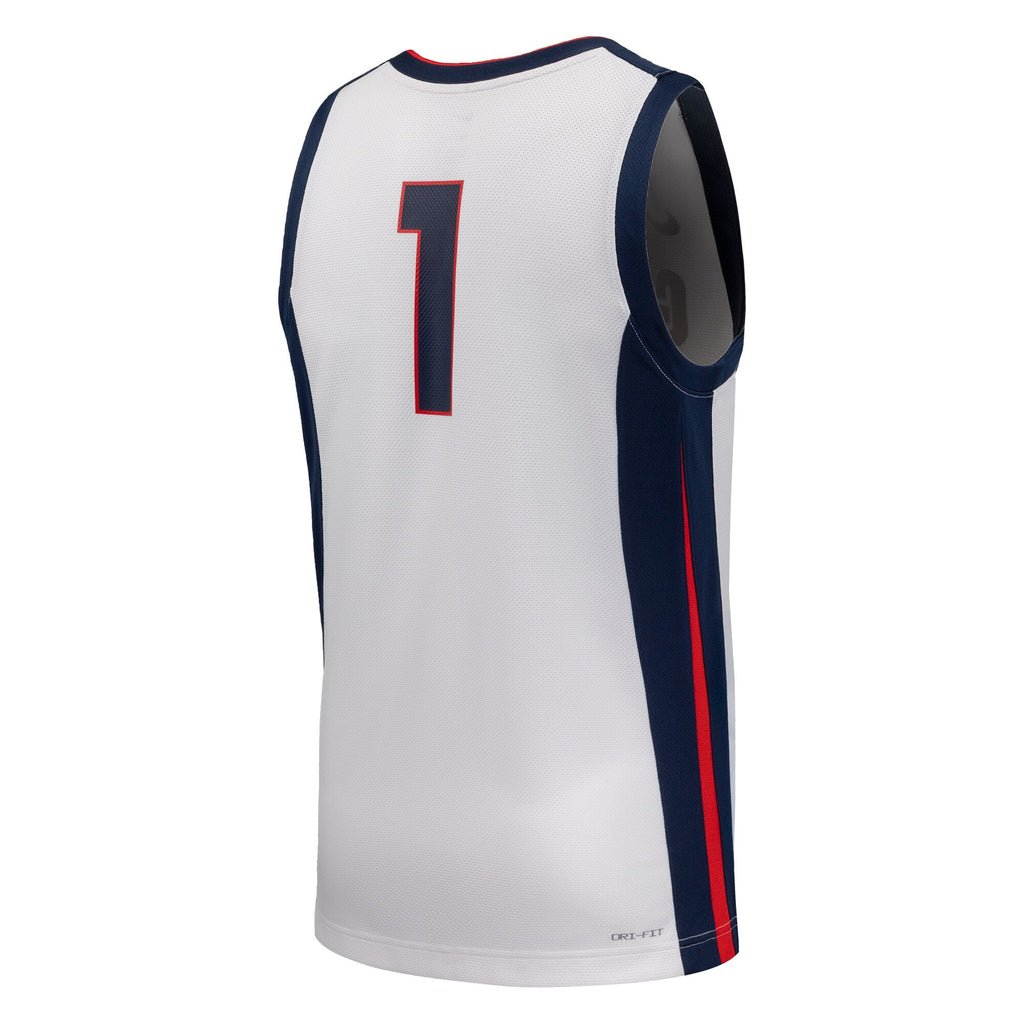 #1 White Gonzaga Bulldogs Replica Basketball Jersey