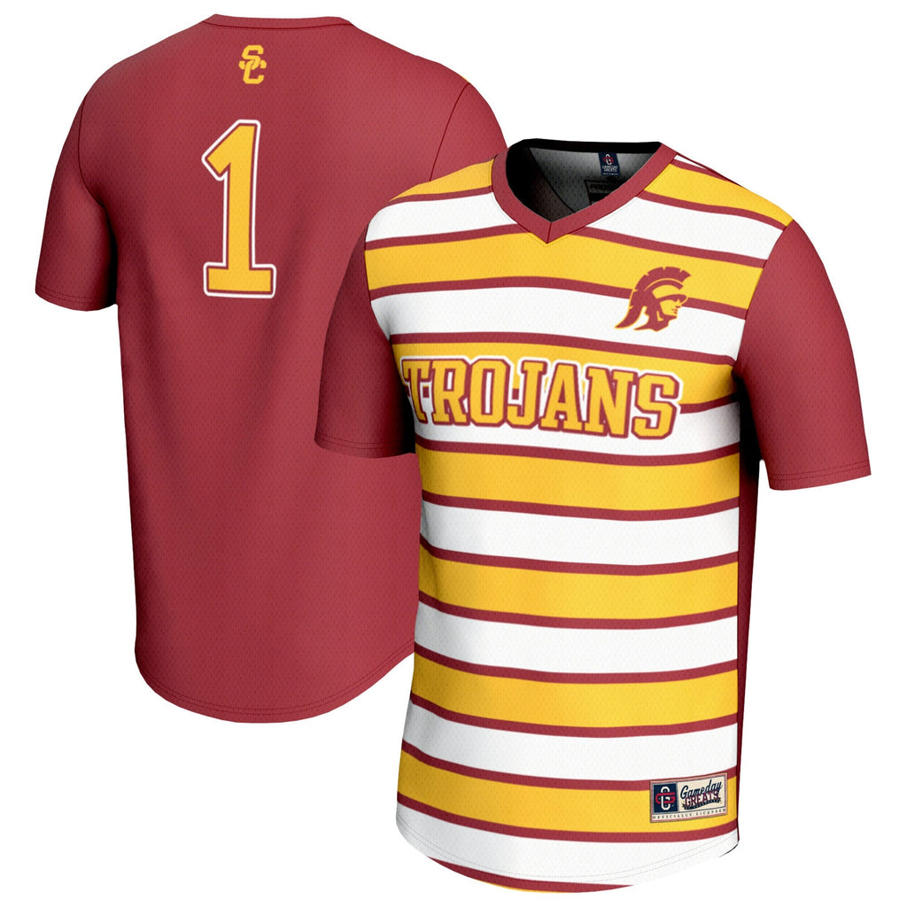 #1 Cardinal USC Trojans Lightweight Soccer Fashion Jersey
