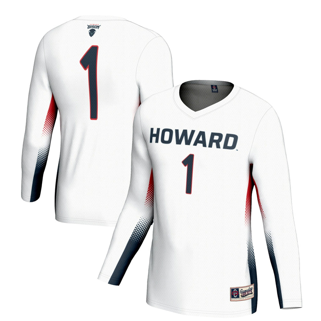 #1 Howard Bison Lightweight Volleyball Jersey - White