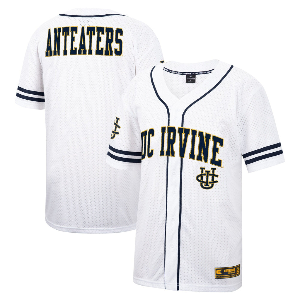 White UC Irvine Anteaters Free Spirited Mesh Button-Up Baseball Jersey