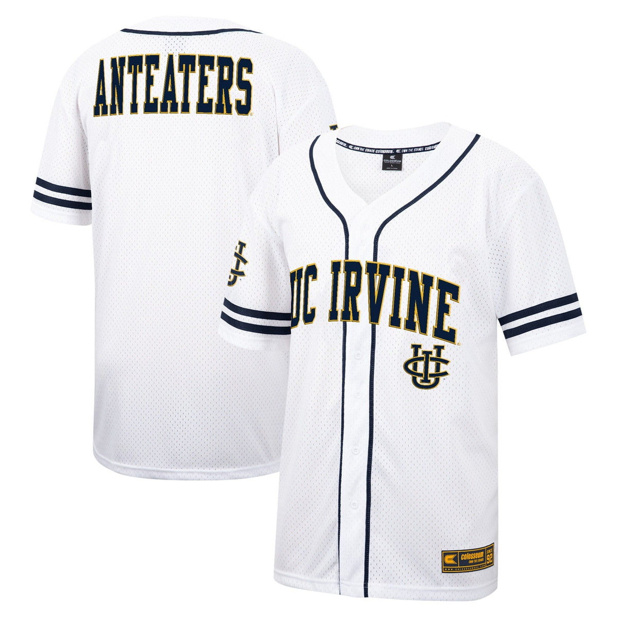 White UC Irvine Anteaters Free Spirited Mesh Button-Up Baseball Jersey