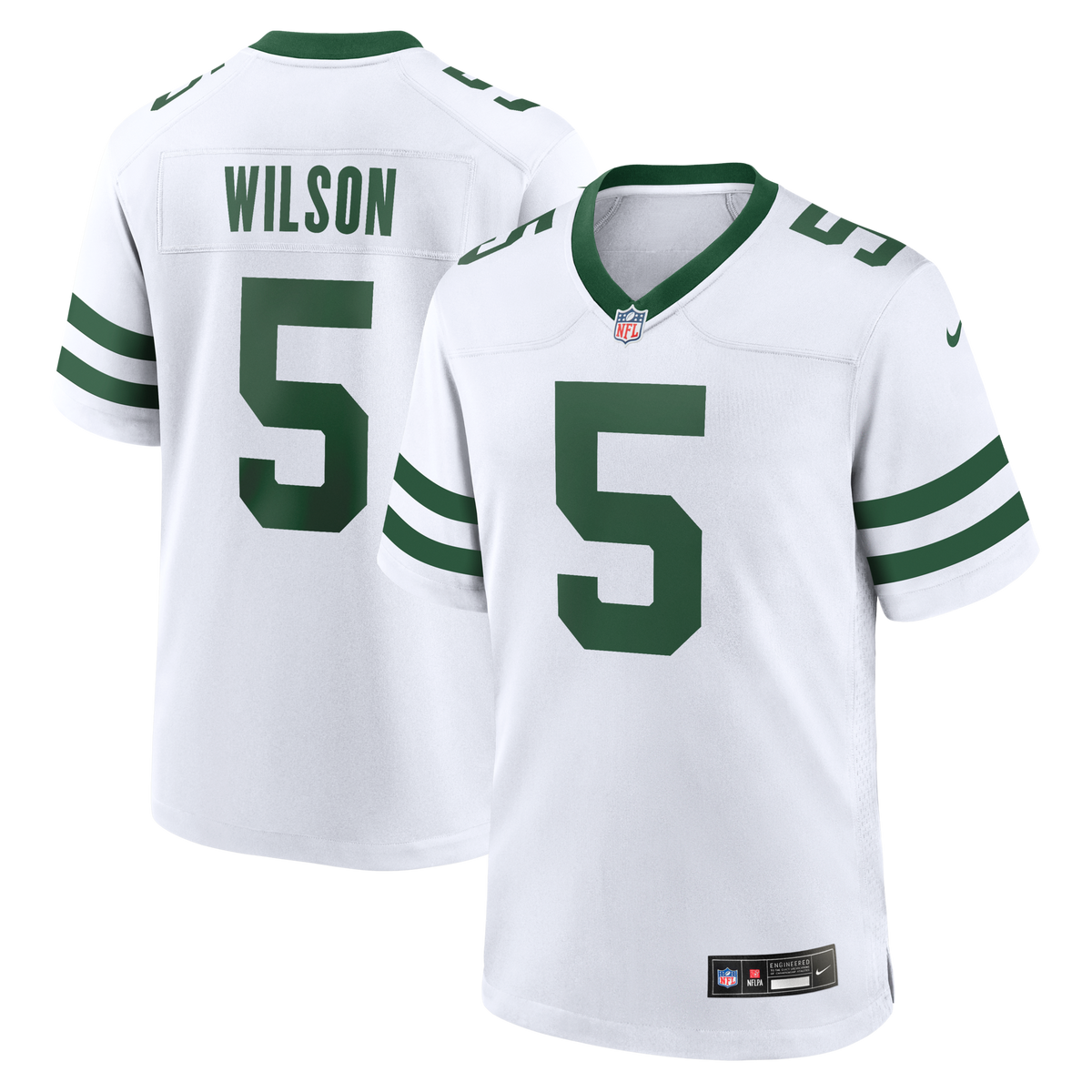 New York Jets Garrett Wilson Legacy White Game Football Jersey