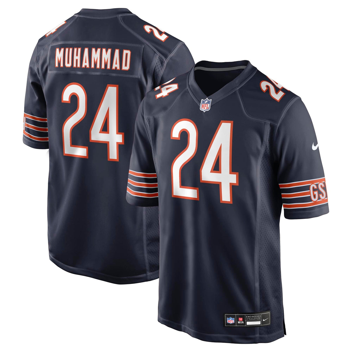 Chicago Bears Malik Muhammad Navy Team Game Football Jersey