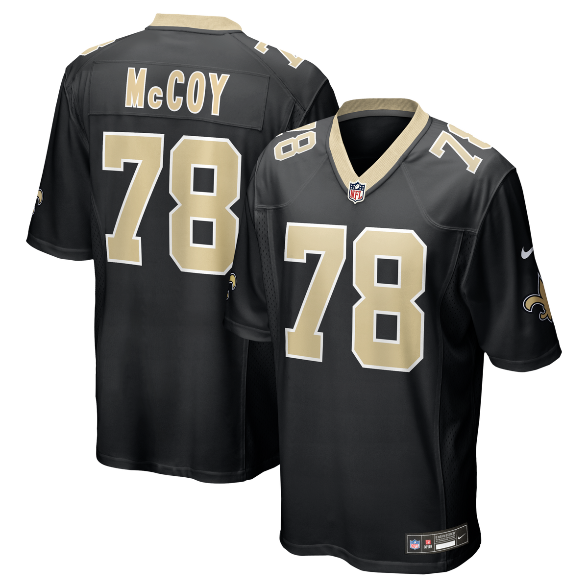 New Orleans Saints Erik Mccoy Black Game Football Jersey