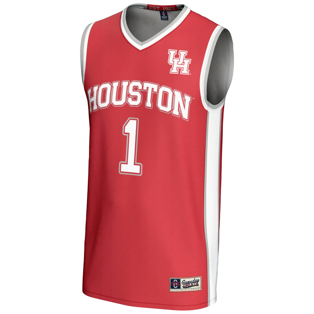 #1 Houston Cougars Lightweight Basketball Jersey - Red