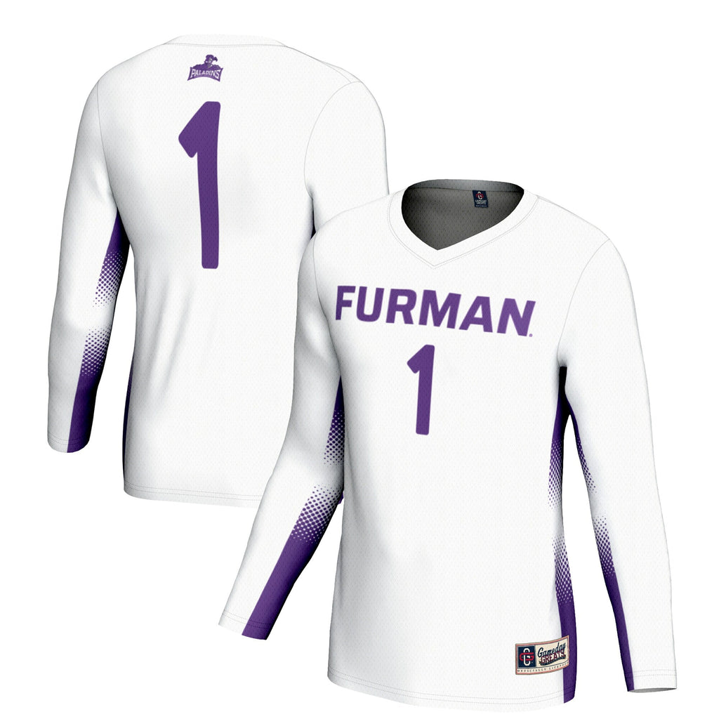 #1 Furman Paladins Lightweight Volleyball Jersey - White