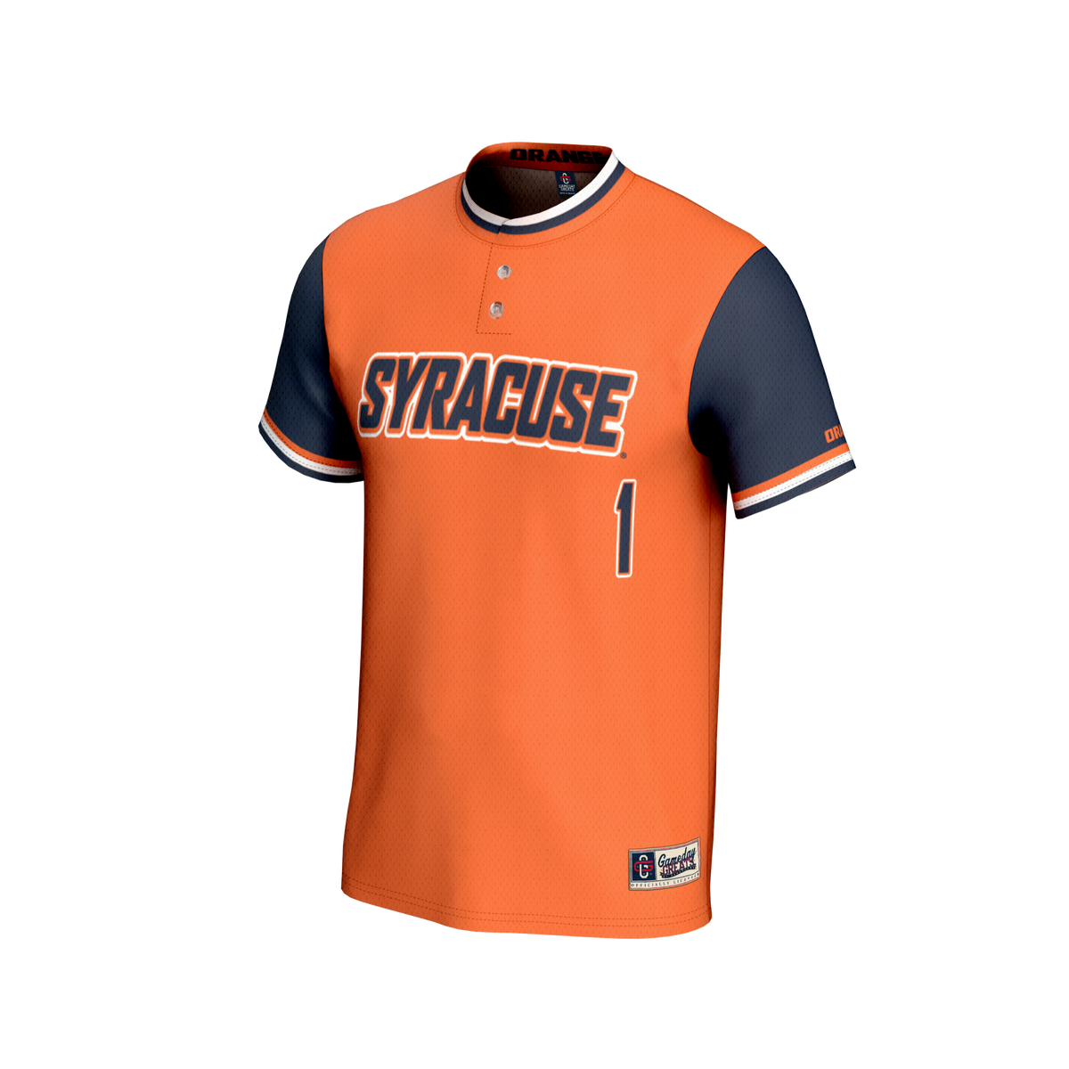 #1 Syracuse Orange Lightweight Collegiate Softball Fashion Jersey - Orange