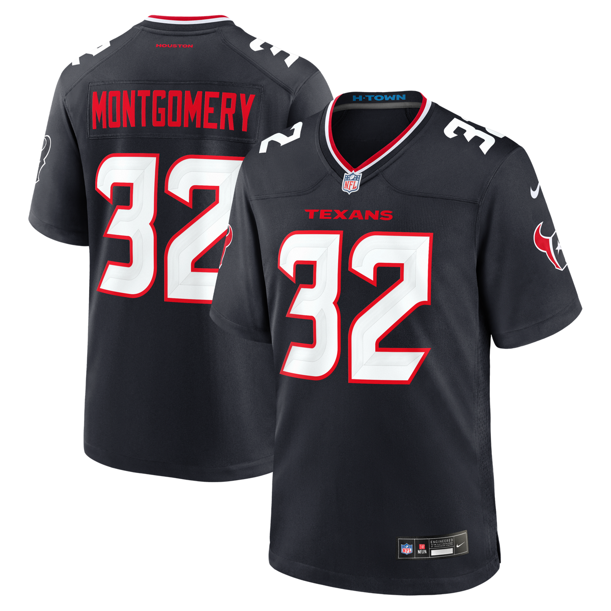 Houston Texans David Montgomery Navy Game Football Jersey