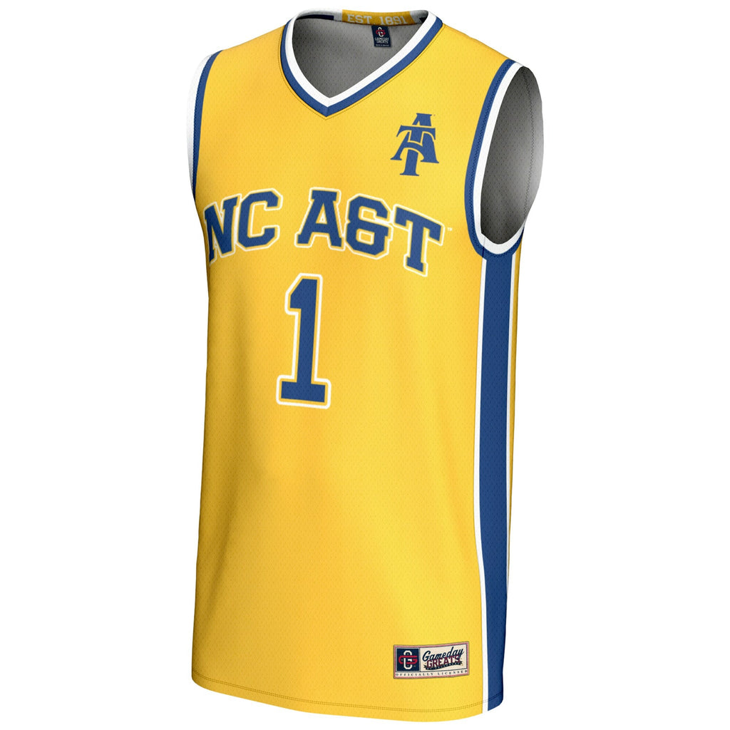 #1 North Carolina A&T Aggies Lightweight Basketball Jersey - Gold