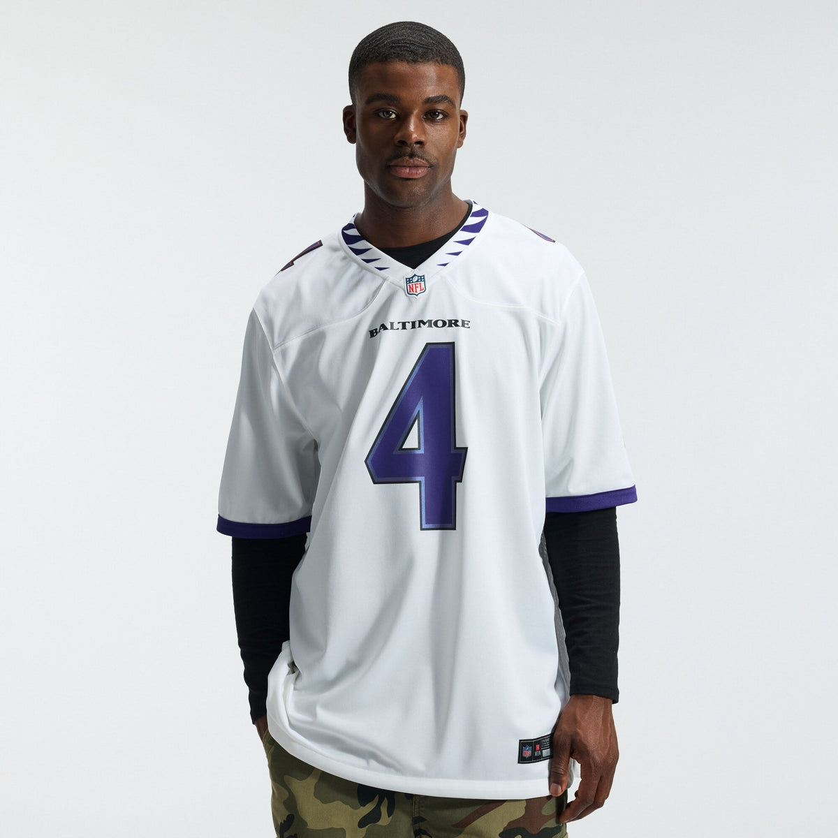 Baltimore Ravens Zay Flowers White Game Football Jersey