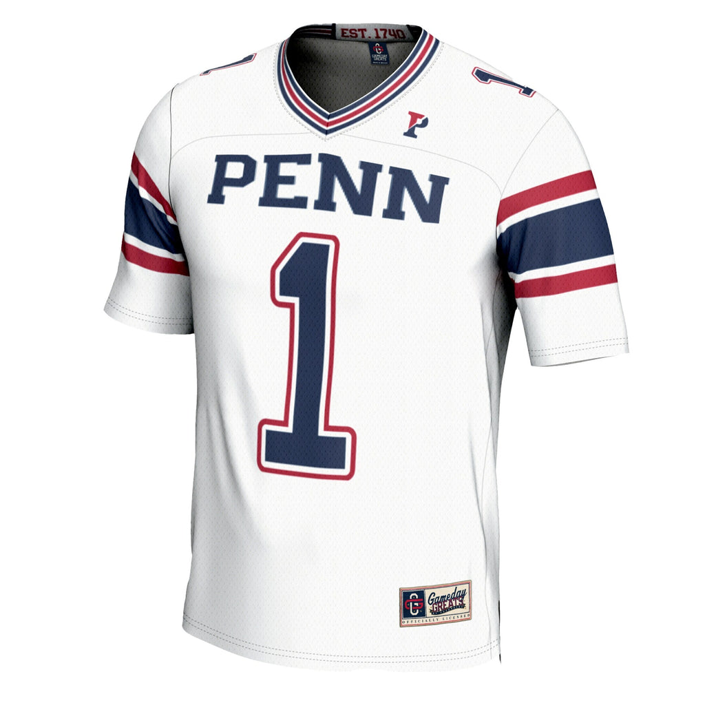 #1 Pennsylvania Quakers Football Jersey - White