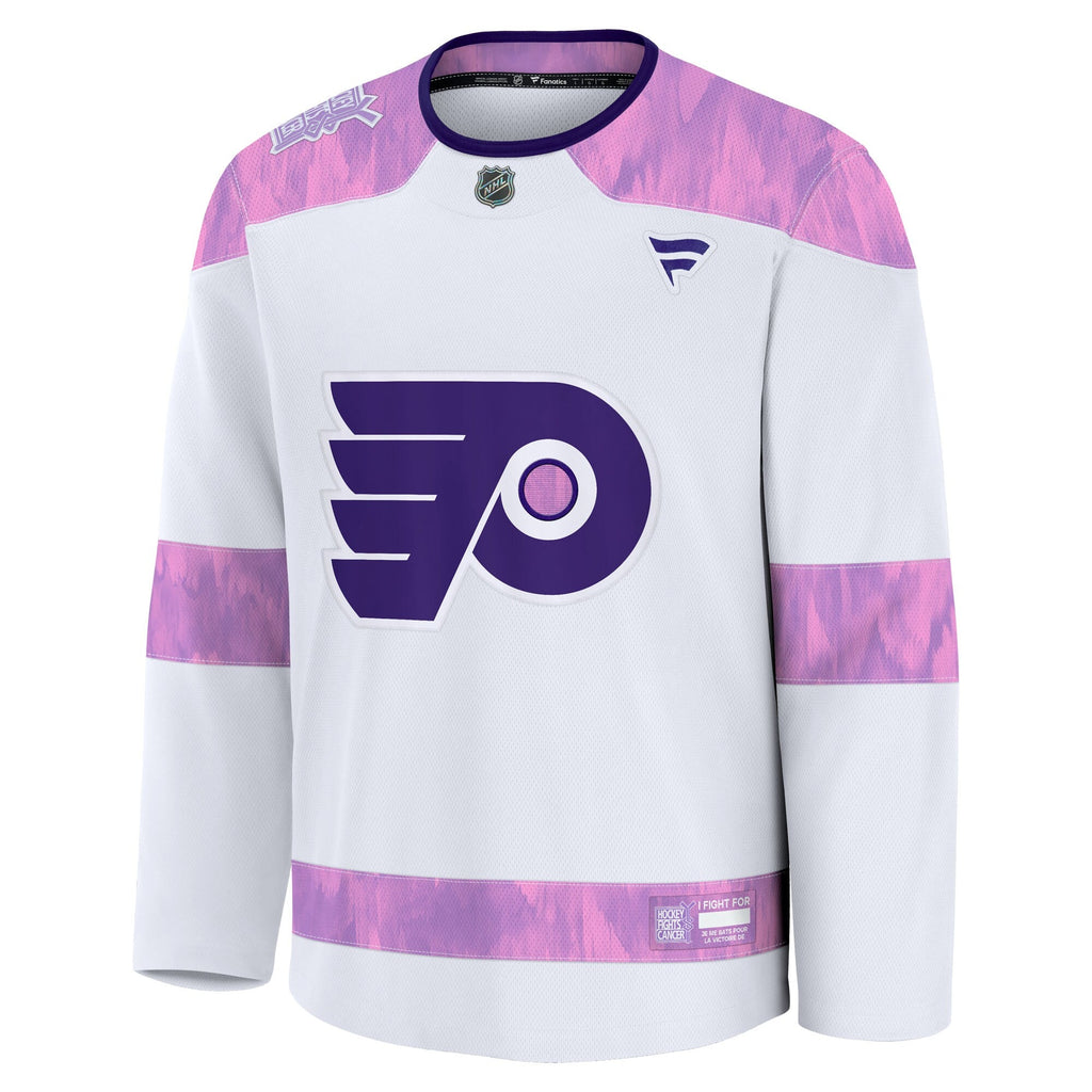 Philadelphia Flyers White Hockey Fights Cancer Survivor Practice Jersey