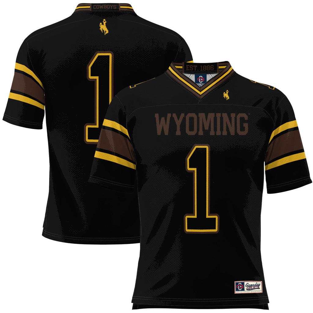 #1 Black Wyoming Cowboys Football Jersey