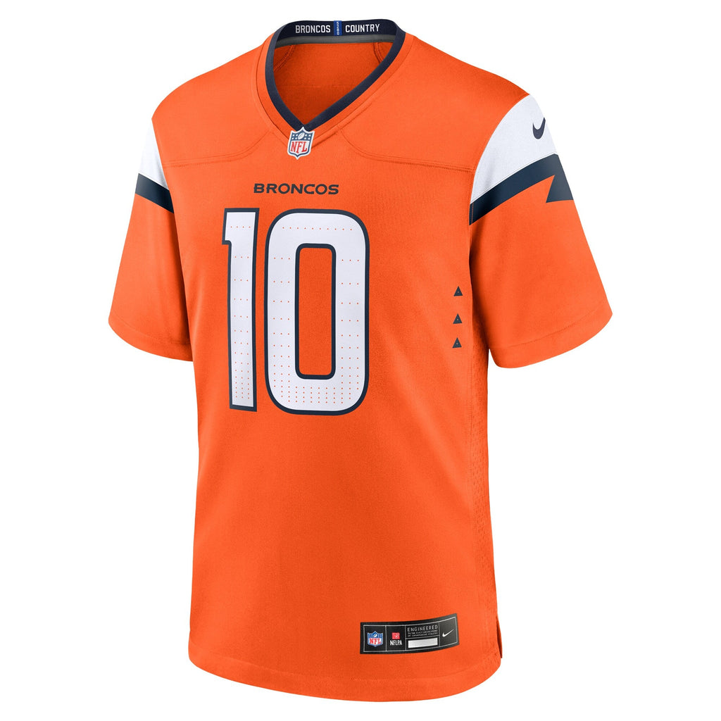 Denver Broncos Bo Nix Orange Player Game Football Jersey