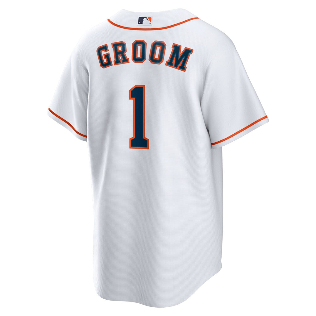 Houston Astros White #1 Groom Home Replica Baseball Jersey