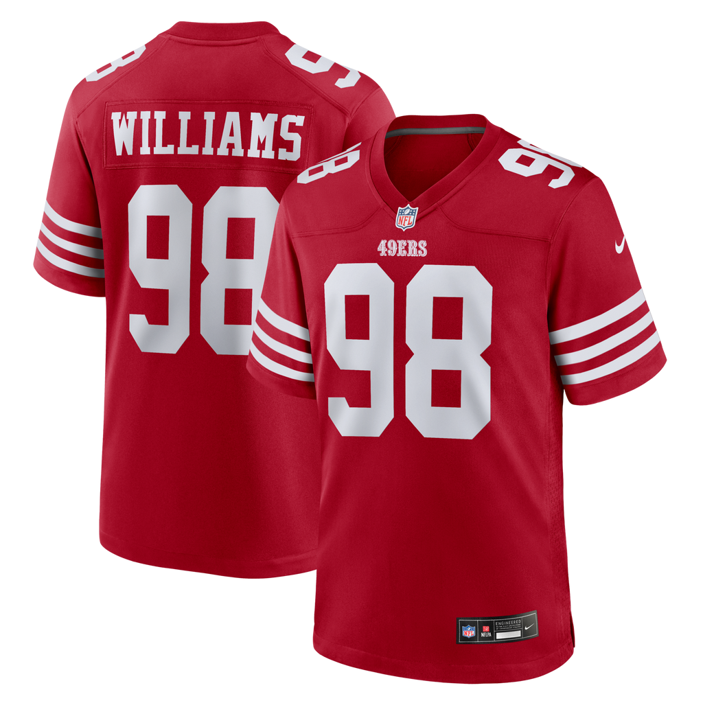 San Francisco 49ers Mykel Williams Scarlet Game Player Football Jersey