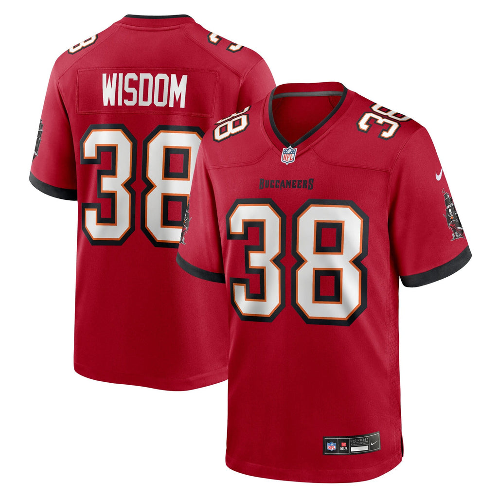 Tampa Bay Buccaneers Rashad Wisdom Red Team Game Football Jersey