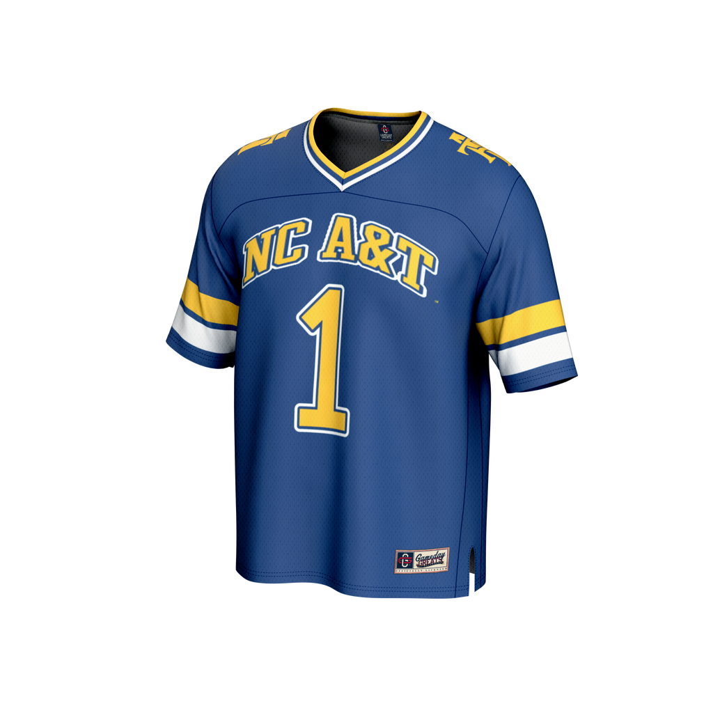#1 Navy North Carolina A&T Aggies Lightweight Collegiate Football Fashion Jersey