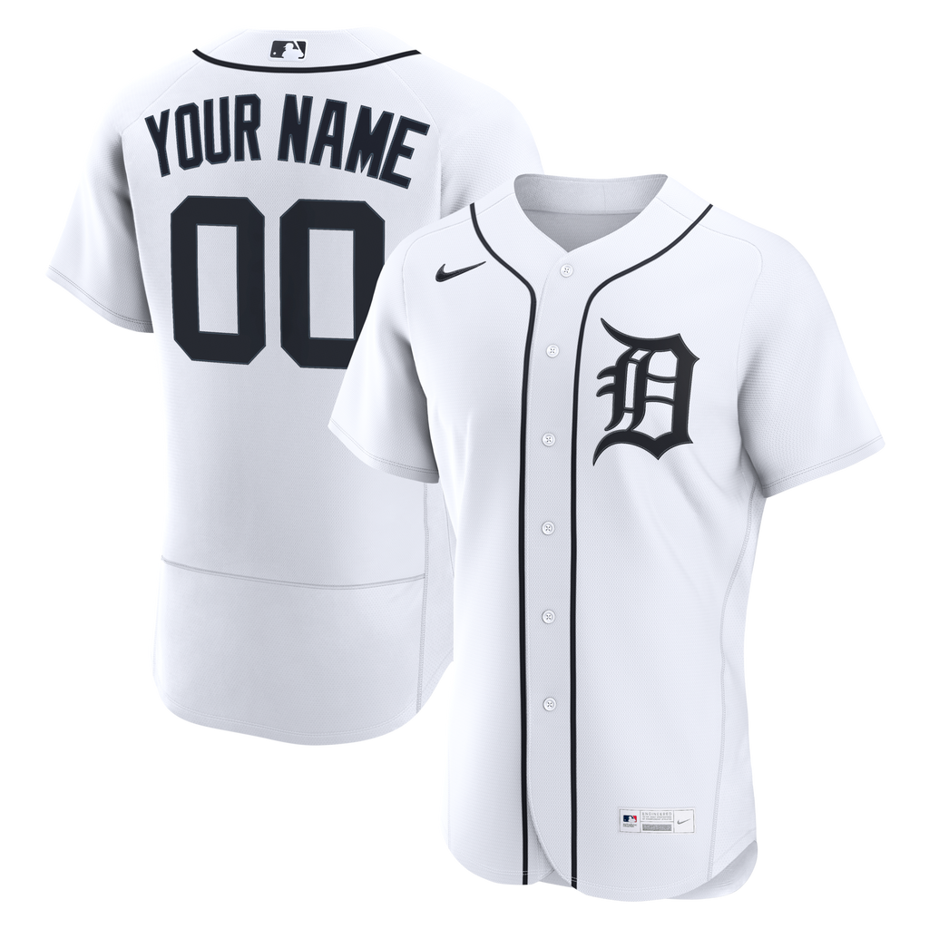 Detroit Tigers White Home Custom Baseball Jersey