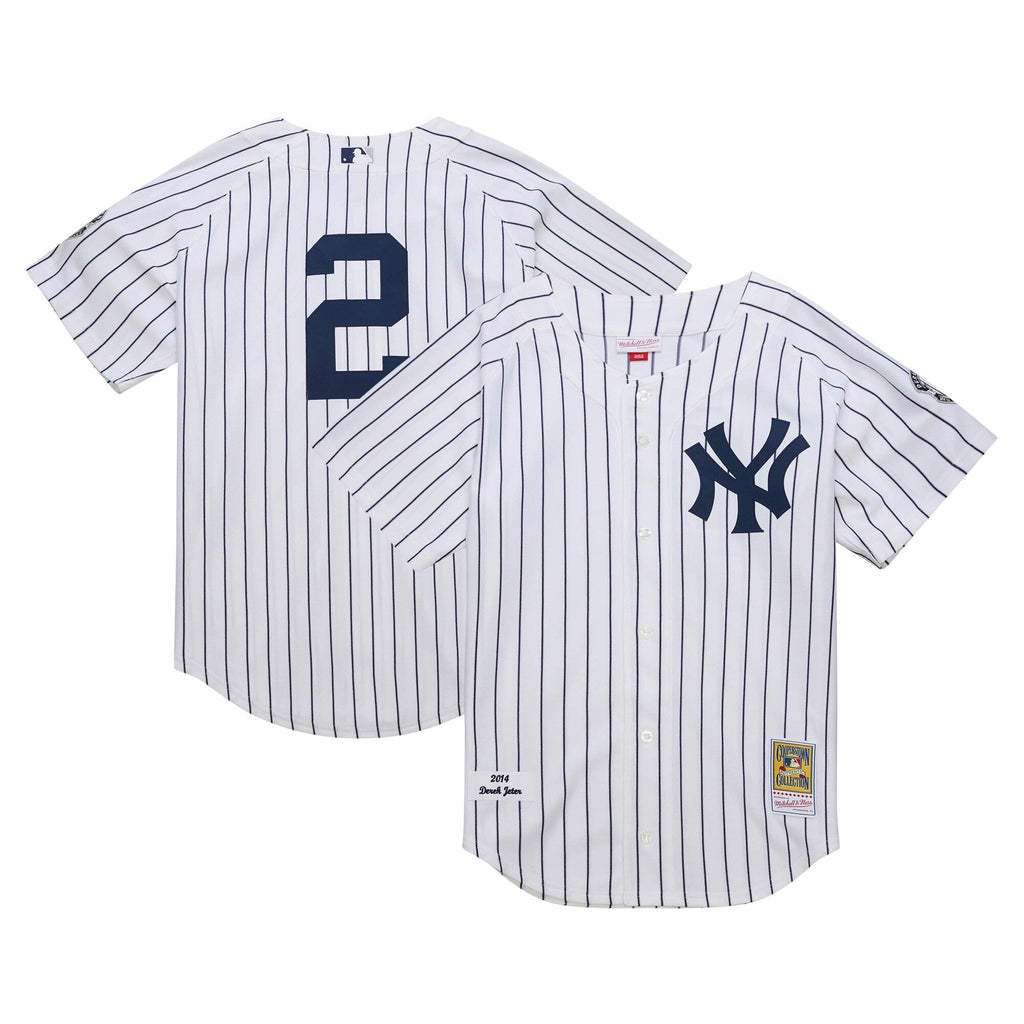 New York Yankees Derek Jeter White 2014 Cooperstown Collection Throwback Baseball Jersey