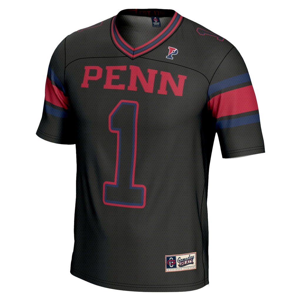 #1 Pennsylvania Quakers Endzone Football Jersey - Black