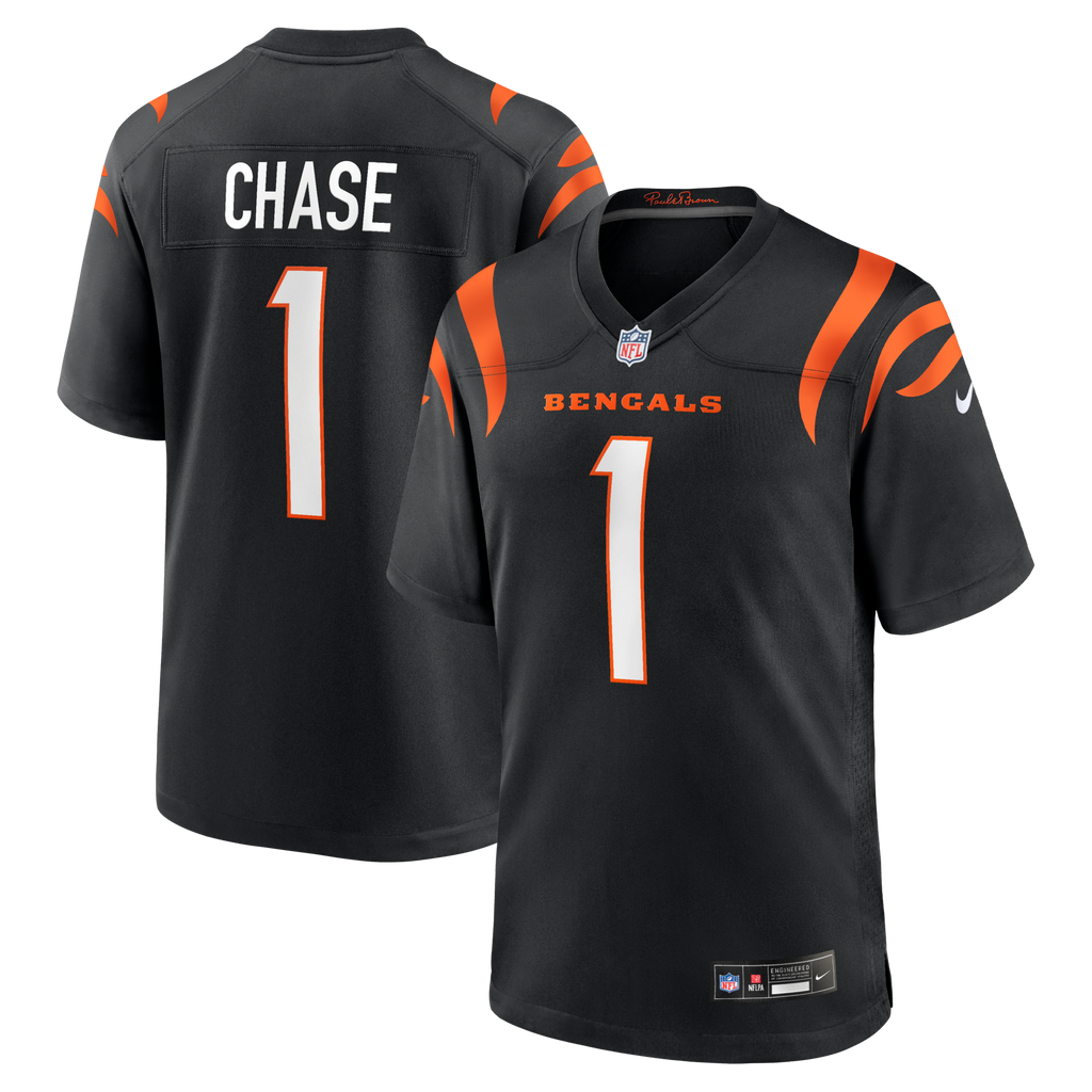 Cincinnati Bengals Ja'Marr Chase Black Game Football Jersey