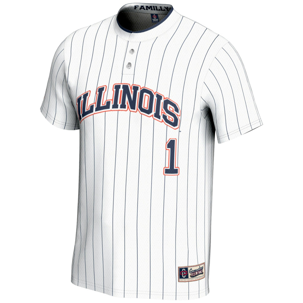 #1 White Illinois Fighting Illini Lightweight Softball Jersey