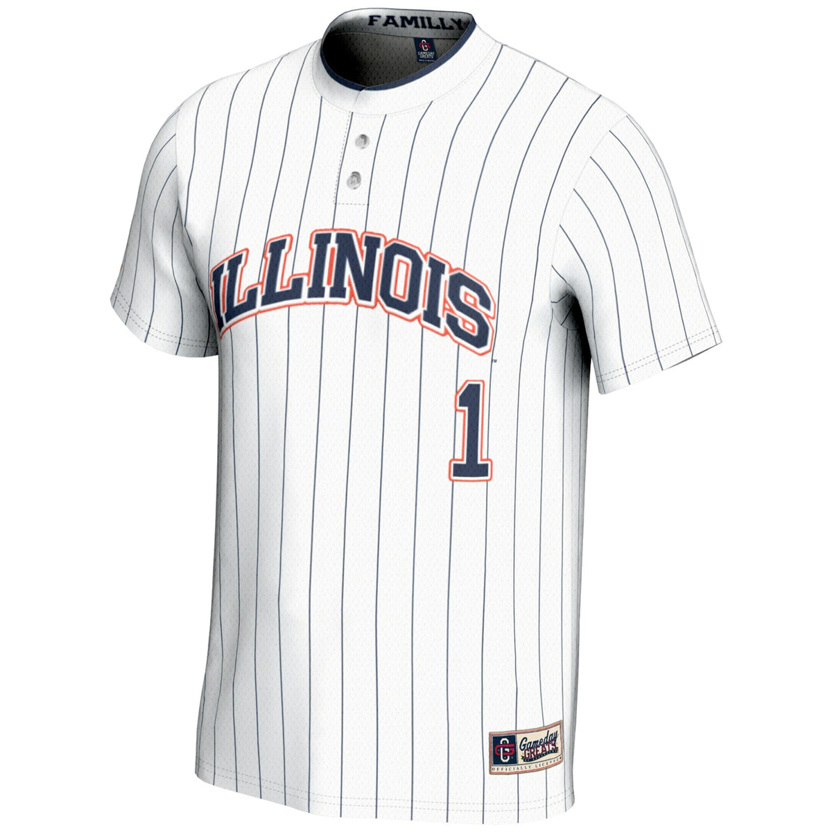#1 White Illinois Fighting Illini Lightweight Softball Jersey