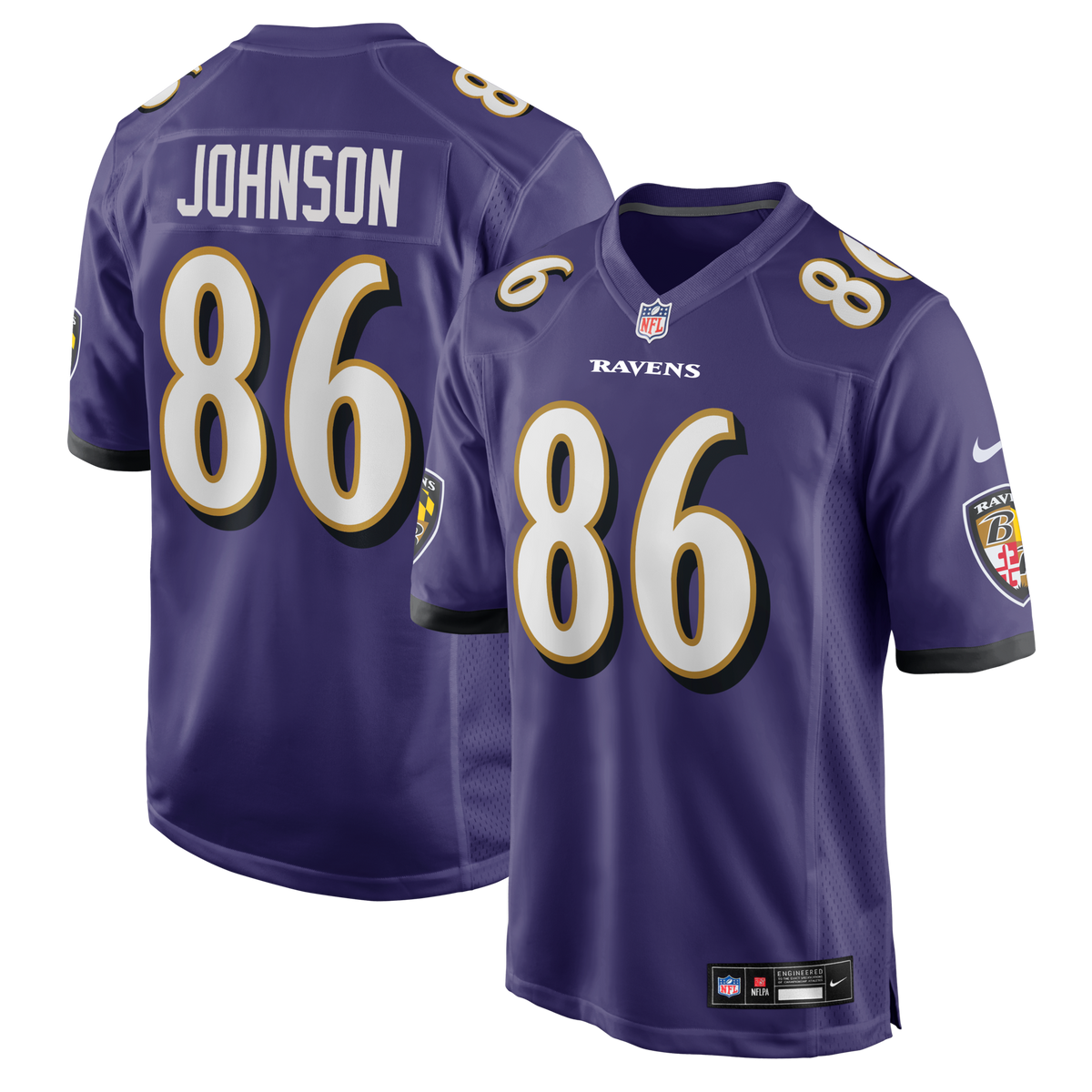 Baltimore Ravens Cornelius Johnson Purple Team Game Football Jersey