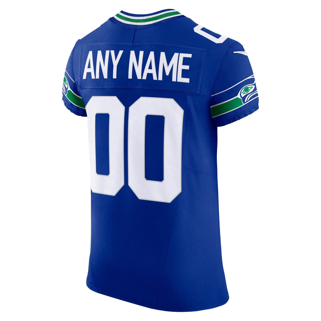 Seattle Seahawks Royal Alternate Vapor F.U.S.E. Elite Custom Football Jersey